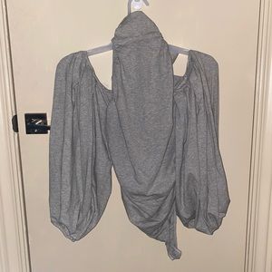 Gray body suit, backless